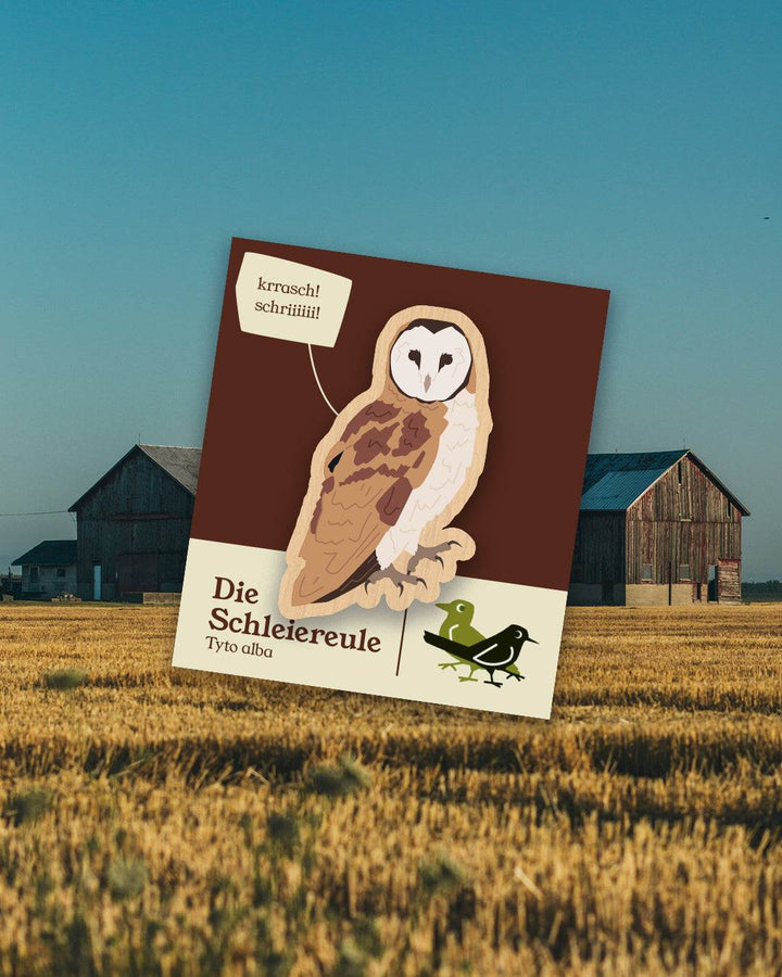 Barn Owl Wooden Pin